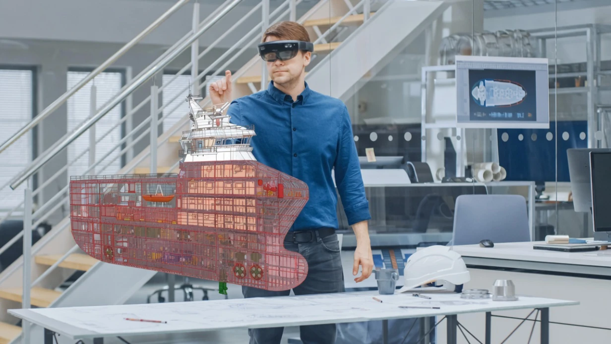 AR design-review of a vessel