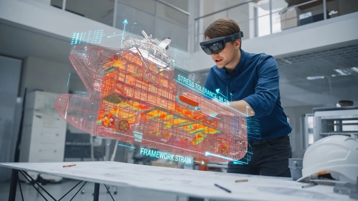 AR design-review of a vessel